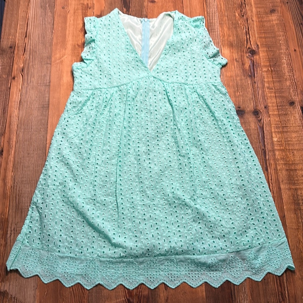 Teal dress with shorts